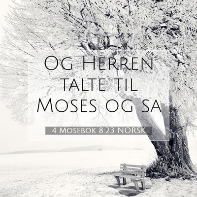 Picture 07 - 4 Mosebok 8:23 NORSK - Og Herren talte til Moses og - Bible Verse Picture