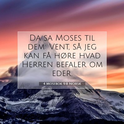 Picture 07 - 4 Mosebok 9:8 NORSK - Da sa Moses til dem: Vent, så jeg kan få høre - Bible Verse Picture
