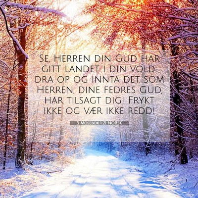 Picture 07 - 5 Mosebok 1:21 NORSK - Se, Herren din Gud har gitt landet i din vold; - Bible Verse Picture