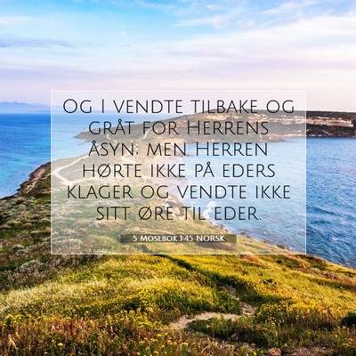 Picture 07 - 5 Mosebok 1:45 NORSK - Og I vendte tilbake og gråt for Herrens åsyn; - Bible Verse Picture