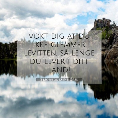Picture 07 - 5 Mosebok 12:19 NORSK - Vokt dig at du ikke glemmer levitten, så lenge - Bible Verse Picture