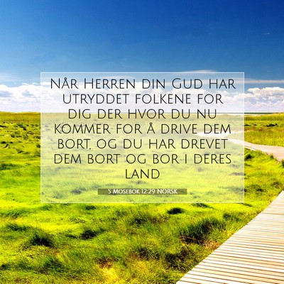 Picture 07 - 5 Mosebok 12:29 NORSK - Når Herren din Gud har utryddet folkene for dig - Bible Verse Picture