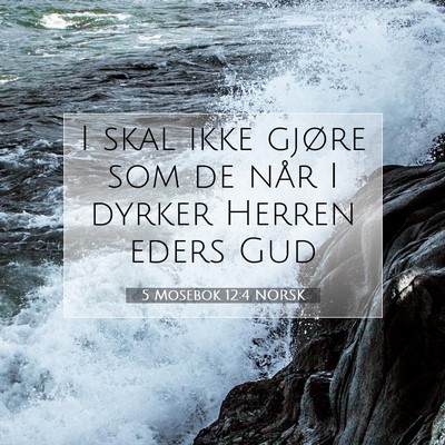 Picture 07 - 5 Mosebok 12:4 NORSK - I skal ikke gjøre som de når I dyrker Herren - Bible Verse Picture