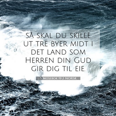 Picture 07 - 5 Mosebok 19:2 NORSK - så skal du skille ut tre byer midt i det land - Bible Verse Picture
