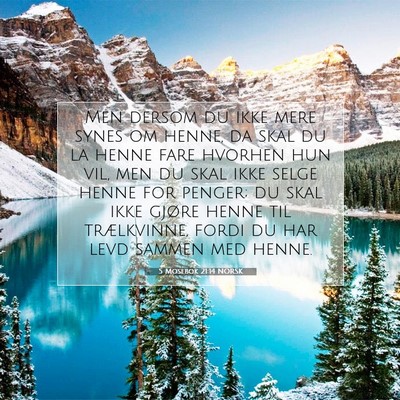 Picture 07 - 5 Mosebok 21:14 NORSK - Men dersom du ikke mere synes om henne, da skal - Bible Verse Picture