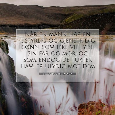 Picture 07 - 5 Mosebok 21:18 NORSK - Når en mann har en ustyrlig og gjenstridig - Bible Verse Picture
