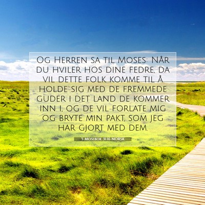 Picture 07 - 5 Mosebok 31:16 NORSK - Og Herren sa til Moses: Når du hviler hos dine - Bible Verse Picture