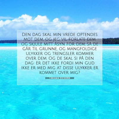 Picture 07 - 5 Mosebok 31:17 NORSK - Den dag skal min vrede optendes mot dem, og jeg - Bible Verse Picture
