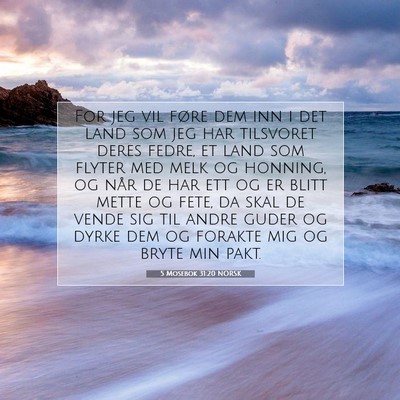 Picture 07 - 5 Mosebok 31:20 NORSK - For jeg vil føre dem inn i det land som jeg har - Bible Verse Picture