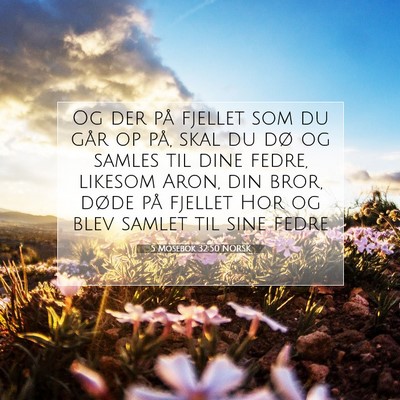 Picture 07 - 5 Mosebok 32:50 NORSK - Og der på fjellet som du går op på, skal du - Bible Verse Picture