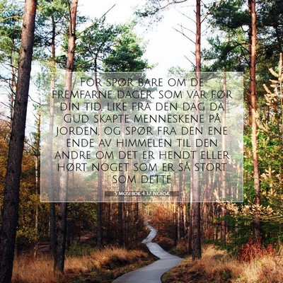 Picture 07 - 5 Mosebok 4:32 NORSK - For spør bare om de fremfarne dager, som var - Bible Verse Picture