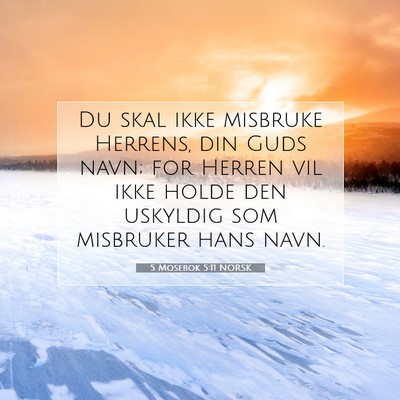 Picture 07 - 5 Mosebok 5:11 NORSK - Du skal ikke misbruke Herrens, din Guds navn; for - Bible Verse Picture