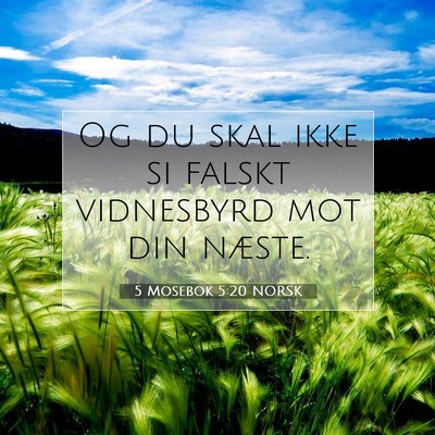 Picture 07 - 5 Mosebok 5:20 NORSK - Og du skal ikke si falskt vidnesbyrd mot din - Bible Verse Picture