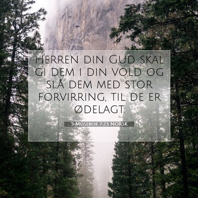 Picture 07 - 5 Mosebok 7:23 NORSK - Herren din Gud skal gi dem i din vold og slå dem - Bible Verse Picture