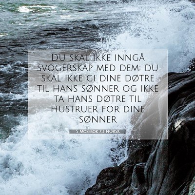 Picture 07 - 5 Mosebok 7:3 NORSK - Du skal ikke inngå svogerskap med dem; du skal - Bible Verse Picture