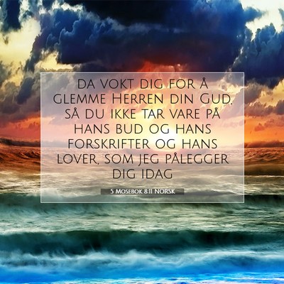 Picture 07 - 5 Mosebok 8:11 NORSK - da vokt dig for å glemme Herren din Gud, så du - Bible Verse Picture