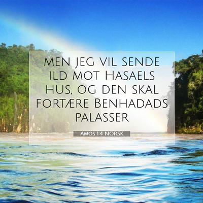 Picture 07 - Amos 1:4 NORSK - men jeg vil sende ild mot Hasaels hus, og den - Bible Verse Picture