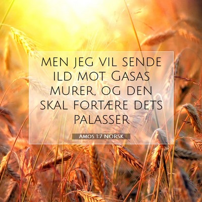 Picture 07 - Amos 1:7 NORSK - men jeg vil sende ild mot Gasas murer, og den - Bible Verse Picture