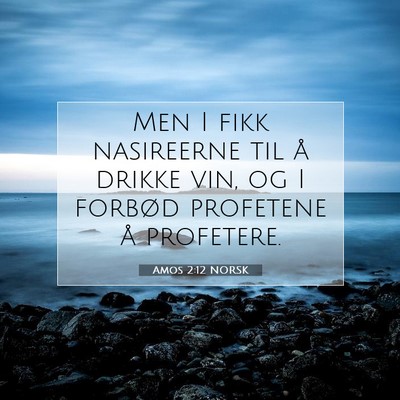 Picture 07 - Amos 2:12 NORSK - Men I fikk nasireerne til å drikke vin, og I - Bible Verse Picture