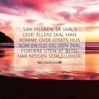 Picture 07 - Amos 5:6 NORSK - Søk Herren, så skal I leve! Ellers skal han - Bible Verse Picture