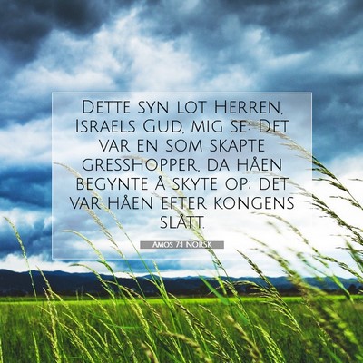 Picture 07 - Amos 7:1 NORSK - Dette syn lot Herren, Israels Gud, mig se: Det - Bible Verse Picture