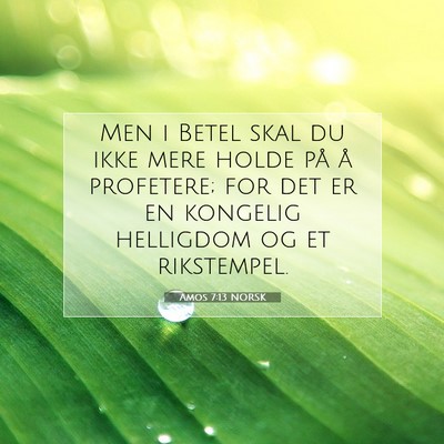 Picture 07 - Amos 7:13 NORSK - Men i Betel skal du ikke mere holde på å - Bible Verse Picture