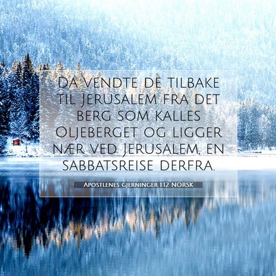 Picture 07 - Apostlenes gjerninger 1:12 NORSK - Da vendte de tilbake til Jerusalem fra det berg - Bible Verse Picture