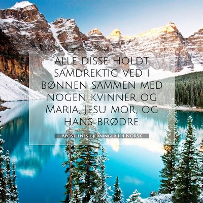 Picture 07 - Apostlenes gjerninger 1:14 NORSK - alle disse holdt samdrektig ved i bønnen sammen - Bible Verse Picture