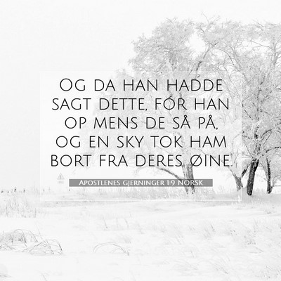 Picture 07 - Apostlenes gjerninger 1:9 NORSK - Og da han hadde sagt dette, fór han op mens de - Bible Verse Picture