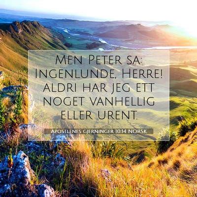 Picture 07 - Apostlenes gjerninger 10:14 NORSK - Men Peter sa: Ingenlunde, Herre! aldri har jeg - Bible Verse Picture