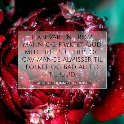 Picture 07 - Apostlenes gjerninger 10:2 NORSK - han var en from mann og fryktet Gud med hele sitt - Bible Verse Picture