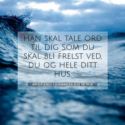 Picture 07 - Apostlenes gjerninger 11:14 NORSK - han skal tale ord til dig som du skal bli frelst - Bible Verse Picture