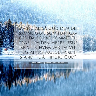 Picture 07 - Apostlenes gjerninger 11:17 NORSK - Gav nu altså Gud dem den samme gave som han gav - Bible Verse Picture