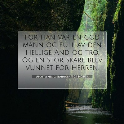 Picture 07 - Apostlenes gjerninger 11:24 NORSK - for han var en god mann og full av den Hellige - Bible Verse Picture