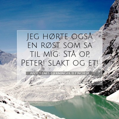 Picture 07 - Apostlenes gjerninger 11:7 NORSK - Jeg hørte også en røst som sa til mig: Stå - Bible Verse Picture