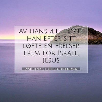 Picture 07 - Apostlenes gjerninger 13:23 NORSK - Av hans ætt førte han efter sitt løfte en - Bible Verse Picture