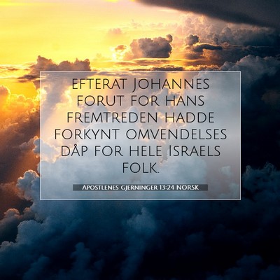 Picture 07 - Apostlenes gjerninger 13:24 NORSK - efterat Johannes forut for hans fremtreden hadde - Bible Verse Picture