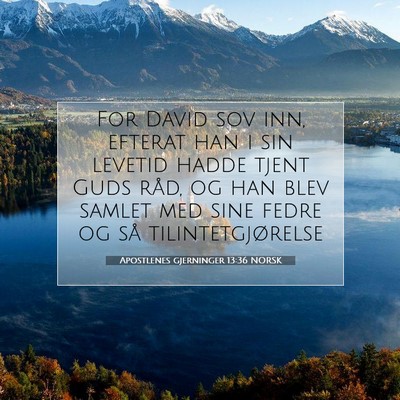 Picture 07 - Apostlenes gjerninger 13:36 NORSK - For David sov inn, efterat han i sin levetid - Bible Verse Picture