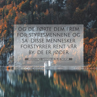 Picture 07 - Apostlenes gjerninger 16:20 NORSK - og de førte dem frem for styresmennene og sa: - Bible Verse Picture