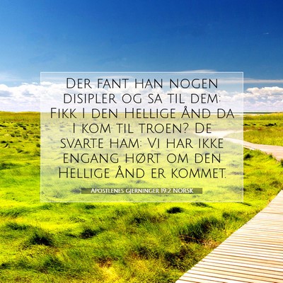Picture 07 - Apostlenes gjerninger 19:2 NORSK - Der fant han nogen disipler og sa til dem: Fikk I - Bible Verse Picture