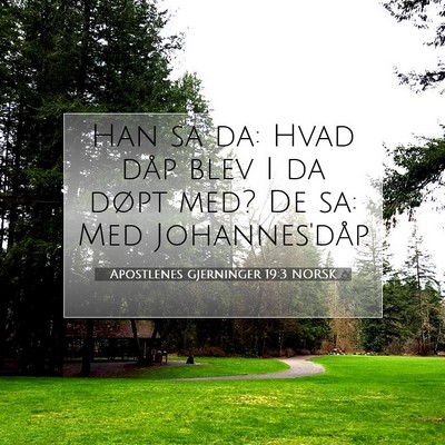 Picture 07 - Apostlenes gjerninger 19:3 NORSK - Han sa da: Hvad dåp blev I da døpt med? De sa: - Bible Verse Picture