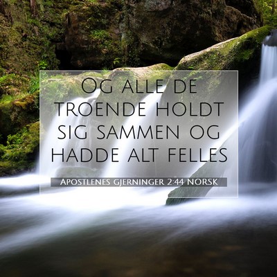 Picture 07 - Apostlenes gjerninger 2:44 NORSK - Og alle de troende holdt sig sammen og hadde alt - Bible Verse Picture
