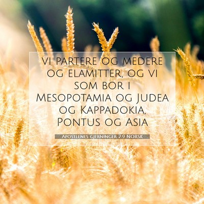 Picture 07 - Apostlenes gjerninger 2:9 NORSK - vi partere og medere og elamitter, og vi som bor - Bible Verse Picture
