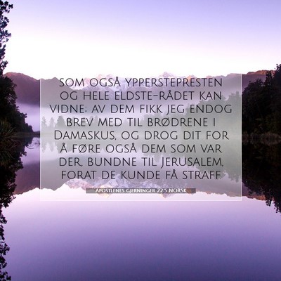 Picture 07 - Apostlenes gjerninger 22:5 NORSK - som også ypperstepresten og hele eldste-rådet - Bible Verse Picture