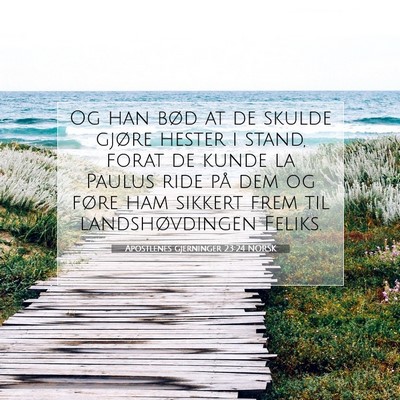 Picture 07 - Apostlenes gjerninger 23:24 NORSK - Og han bød at de skulde gjøre hester i stand, - Bible Verse Picture