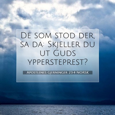 Picture 07 - Apostlenes gjerninger 23:4 NORSK - De som stod der, sa da: Skjeller du ut Guds - Bible Verse Picture
