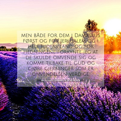 Picture 07 - Apostlenes gjerninger 26:20 NORSK - men både for dem i Damaskus først og for - Bible Verse Picture
