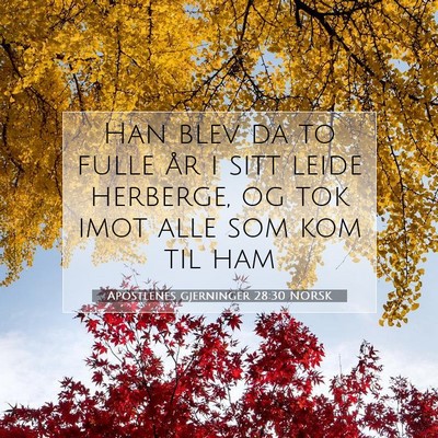 Picture 07 - Apostlenes gjerninger 28:30 NORSK - Han blev da to fulle år i sitt leide herberge, - Bible Verse Picture