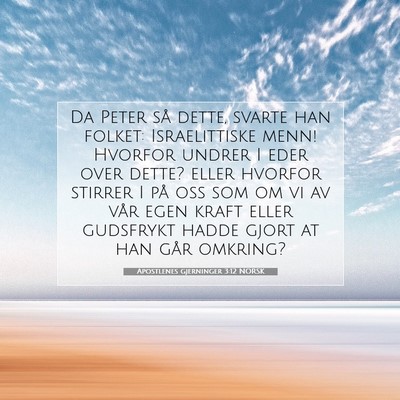 Picture 07 - Apostlenes gjerninger 3:12 NORSK - Da Peter så dette, svarte han folket: - Bible Verse Picture