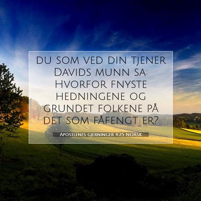 Picture 07 - Apostlenes gjerninger 4:25 NORSK - du som ved din tjener Davids munn sa: Hvorfor - Bible Verse Picture